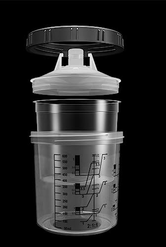 WTP TOOLS Spray Gun Disposable Paint Cup Liners and Lid System KIT, 50 Pack - Fast Cup 650ml 22Oz