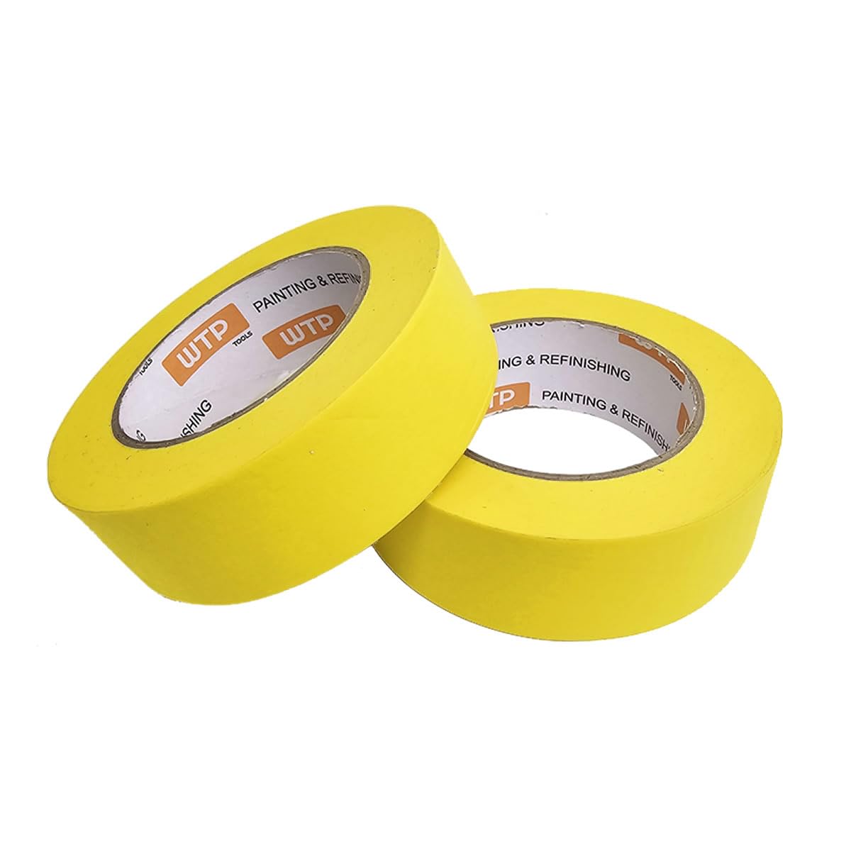 WTP TOOLS Automotive Industry Masking Tape for Painting and Refinishing, Yellow Color, 1 1/2" Width, 50m Length, Pack of 6