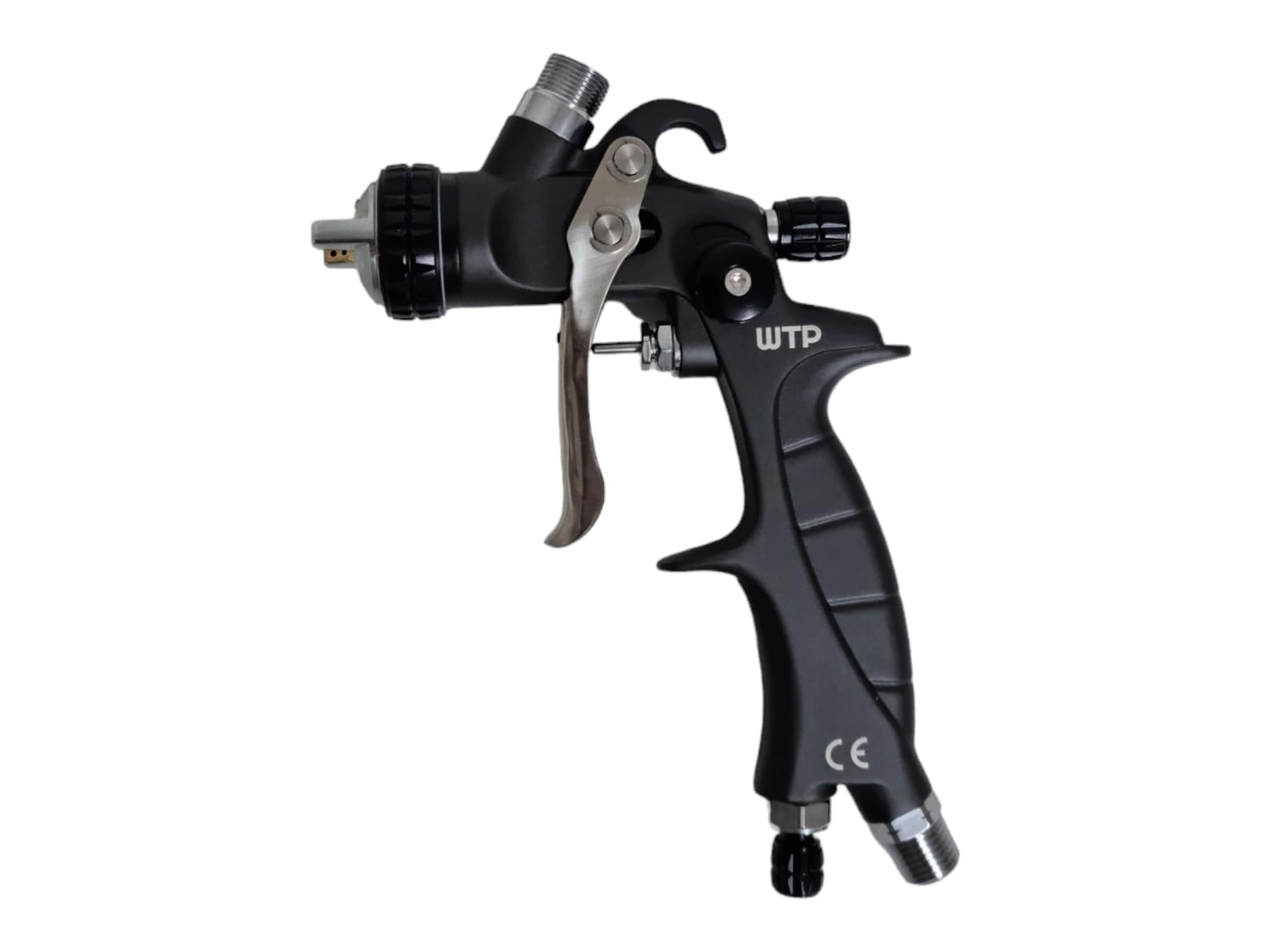 Professional Spray Paint Gun Mini PRO 1.2 HVLP 150cc Plastic Cup - Touch Up Spot Repair Blending Clear Coat Base Color Automotive + Air Regulator